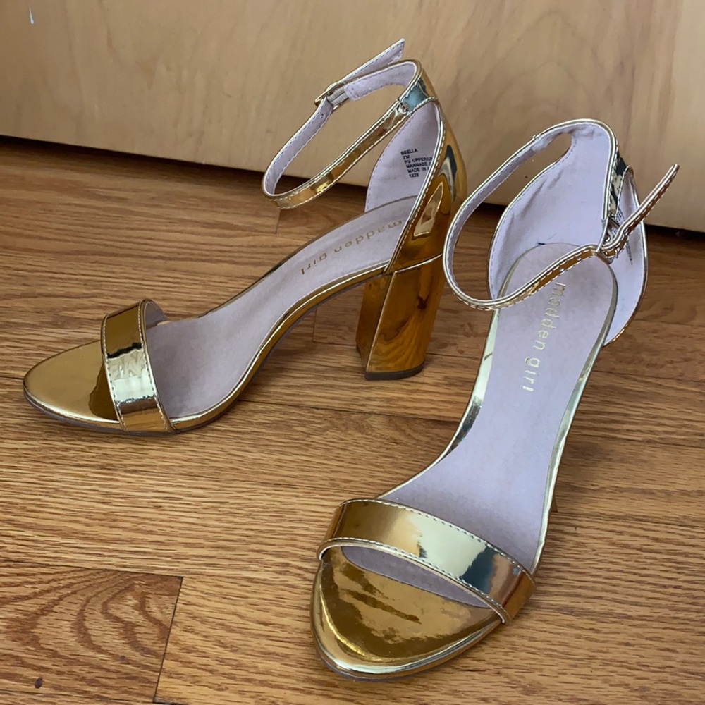 Madden Girl Gold Block Heel